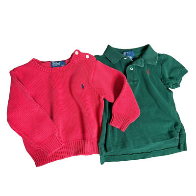 Polo Ralph Lauren size 18 Months red sweater and green polo lot    | eBay | eBay US