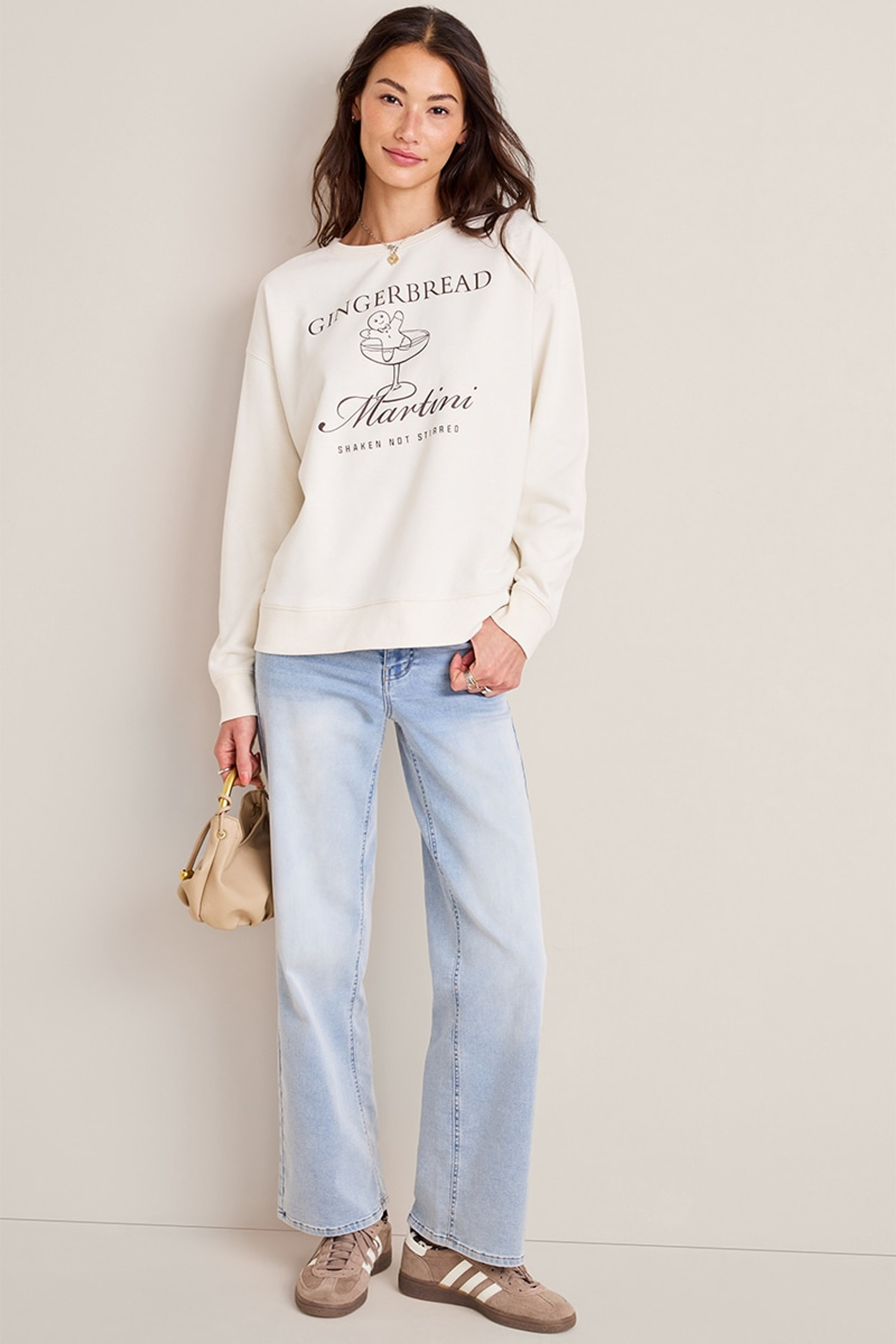 Gingerbread Martini Graphic Sweatshirt | Francesca's