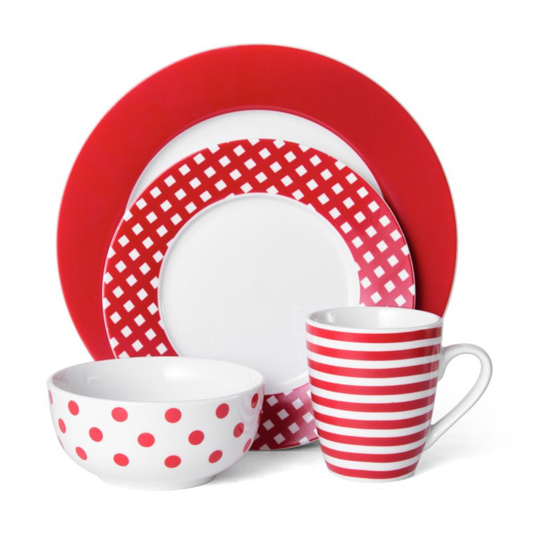 Pfaltzgraff® Kenna Red Porcelain 16-Piece Dinnerware | Walmart (US)