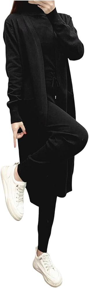 Women Fashion Solid Ssuit Casual Knit Cardigan Vest Pants Three Piece Set Set Pants | Amazon (US)