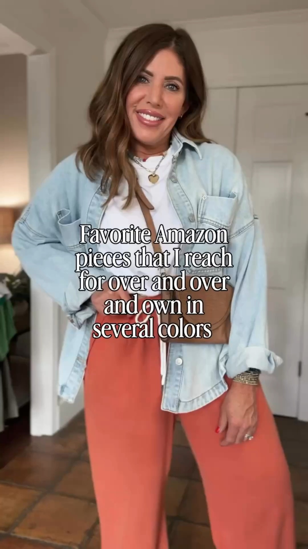 Amazon spring and summer favorites 🤩

The ribbed wide leg drawstring pants, run, big -I  sized down to a small.

Rust colored and black wide leg pants with piping details are a linen blend. They are super lightweight and comfy. I sized down to a small.

Denim vest/size medium

Oversized T-shirts/size large
Crochet vest/medium
Orange crochet top/large
The rest of the pants I’m wearing a medium
Barrel JEANS/ size 8
Striped jeans/size 8

 
over 40 style, vacation style, casual outfit ideas, casual spring outfits, spring outfits 2026

#LTKOver40 #LTKTravel #LTKgrwm