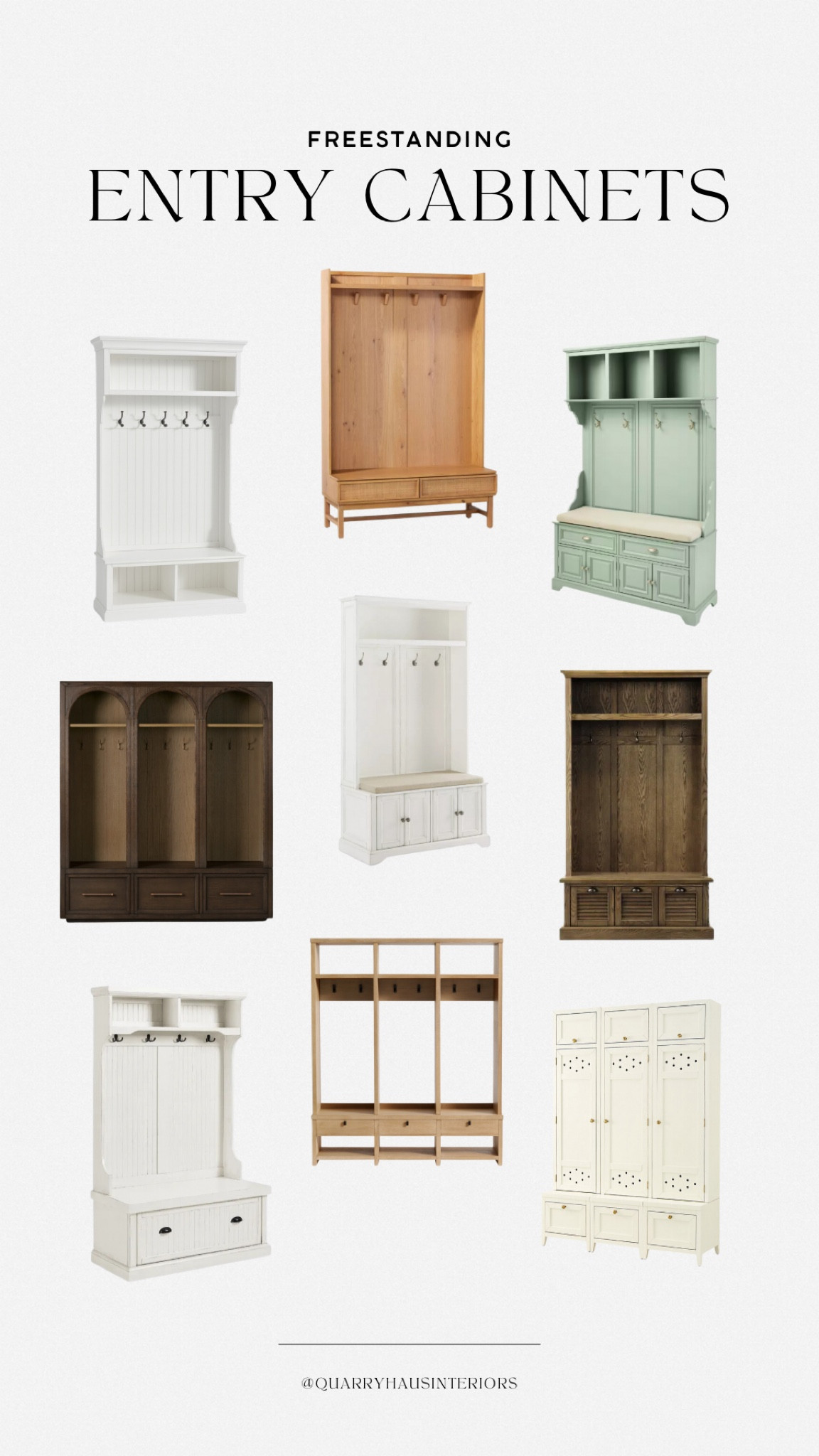 Free standing entry cabinets and hall trees to help organize the back to school madness! 

Locker systems mudroom built in inspired home kid family organization entry bench traditional wood painted 

#LTKHome #LTKBacktoSchool #LTKFamily