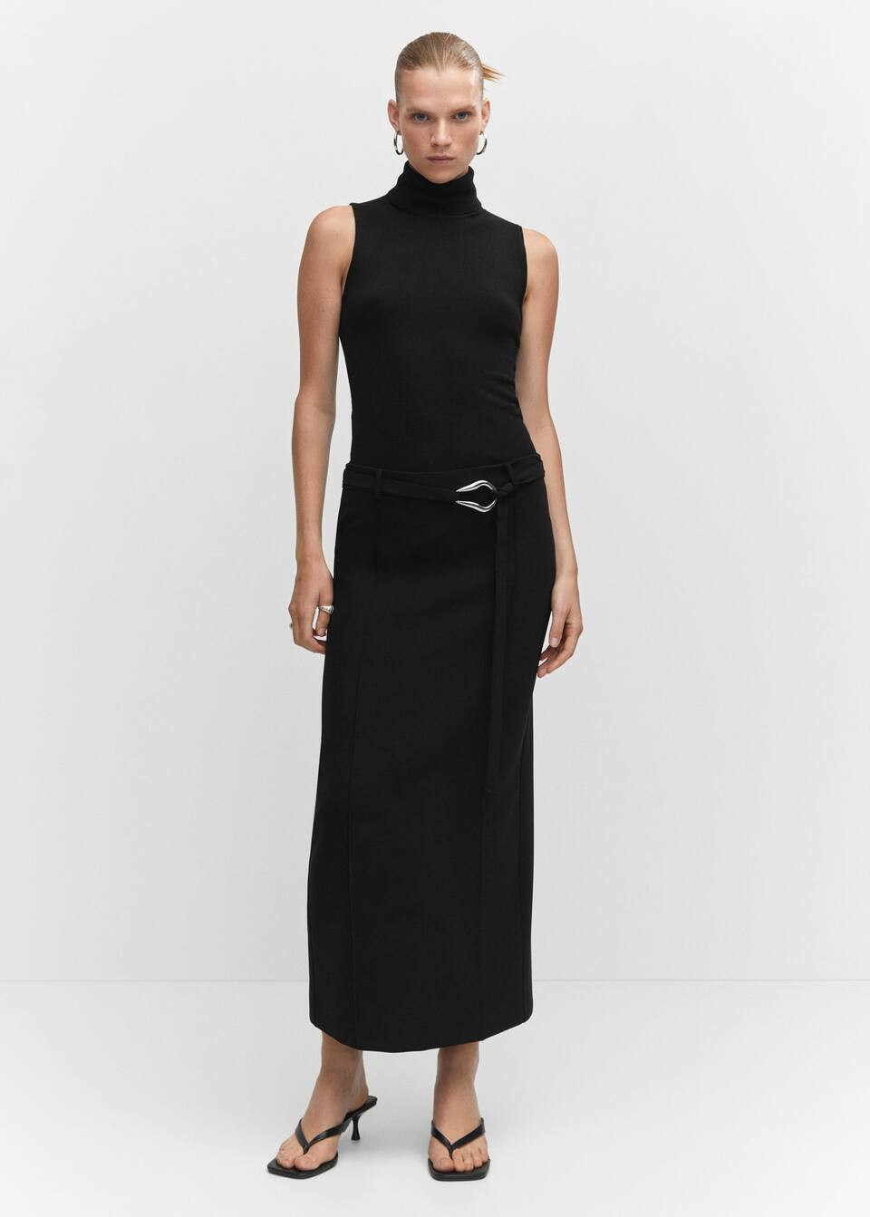 Belted slit skirt -  Women | Mango USA | MANGO (US)