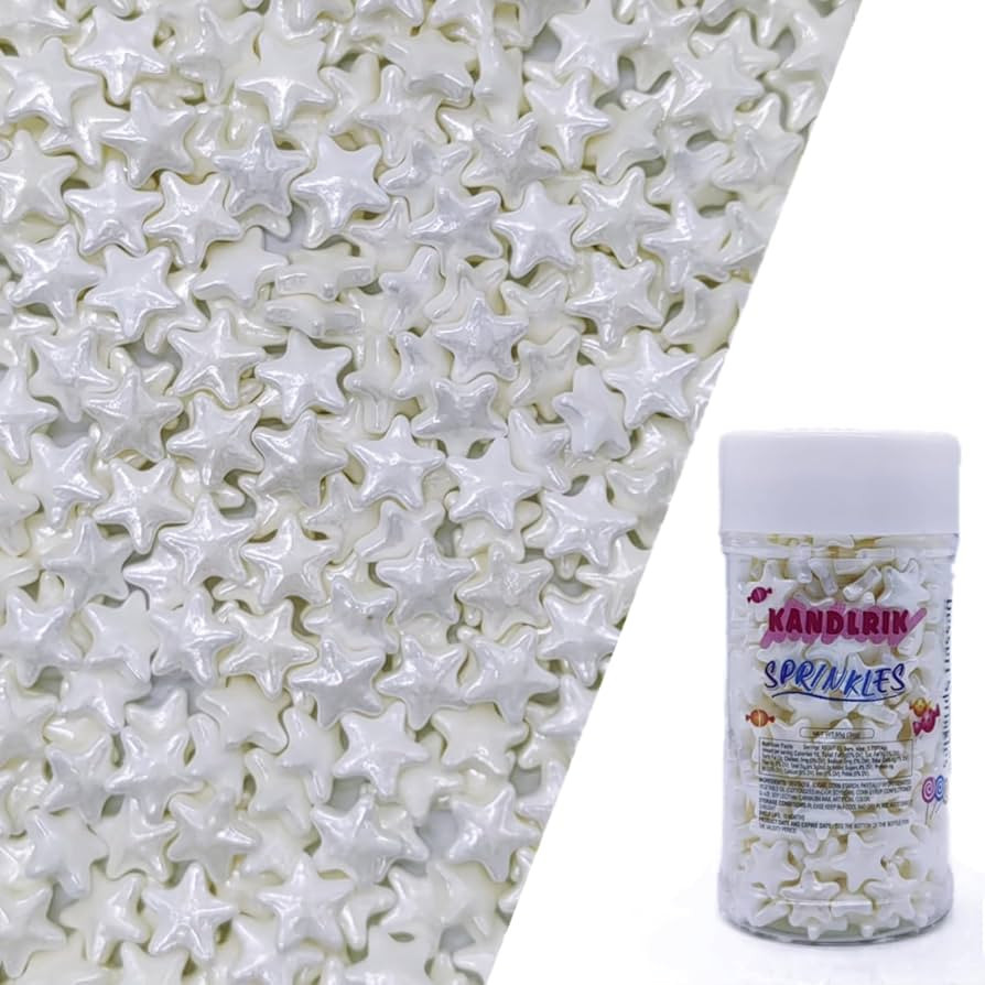10mm White Sprinkles Edible Stars Cake Decorating Stars Cake Decorations Cupcake Toppers Cookie D... | Amazon (US)