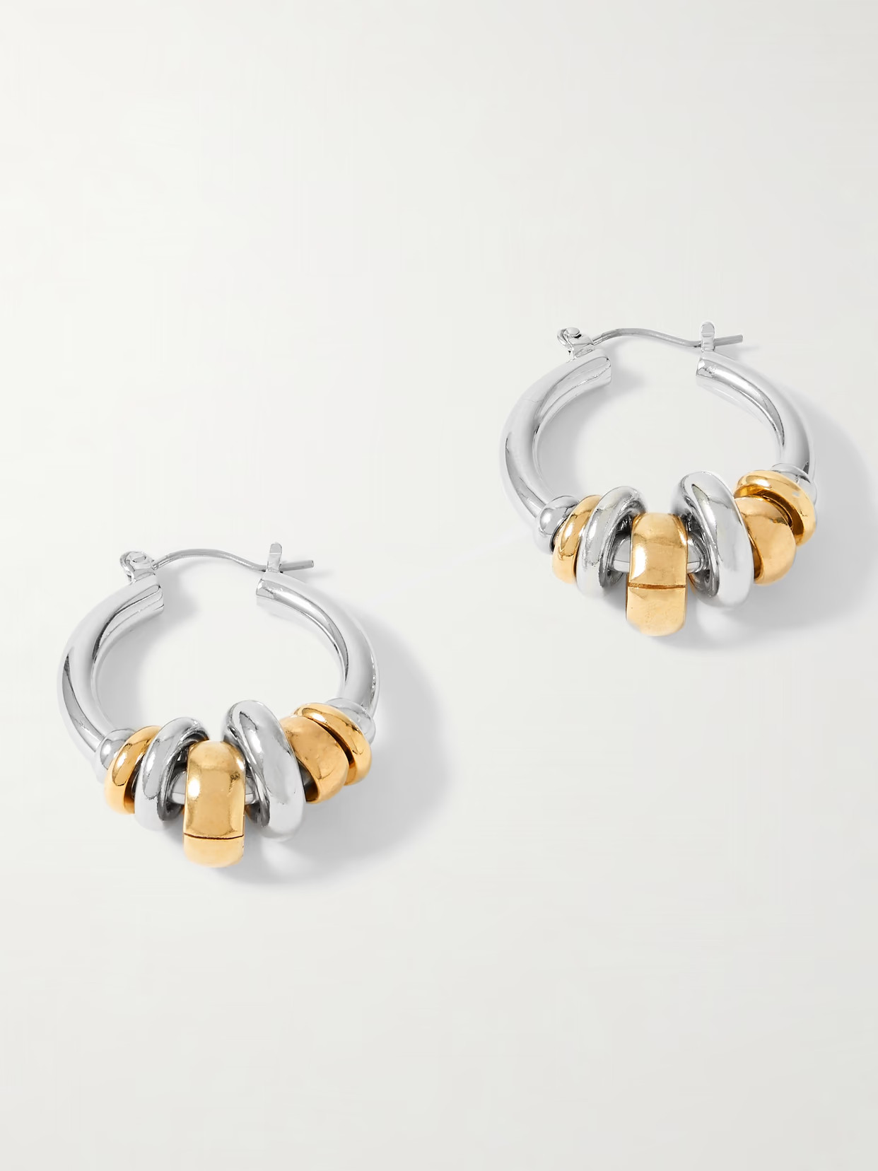 Laura Lombardi - Radda Recycled Gold- And Platinum-plated Hoop Earrings - Silver | NET-A-PORTER (US)
