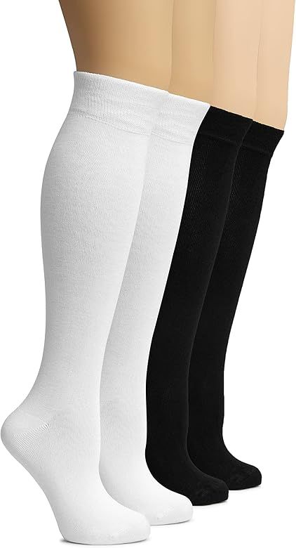 Hugh Ugoli Women's Bamboo Knee High Socks | Comfort Seam Long Dress Socks, Soft & Lightweight | S... | Amazon (US)