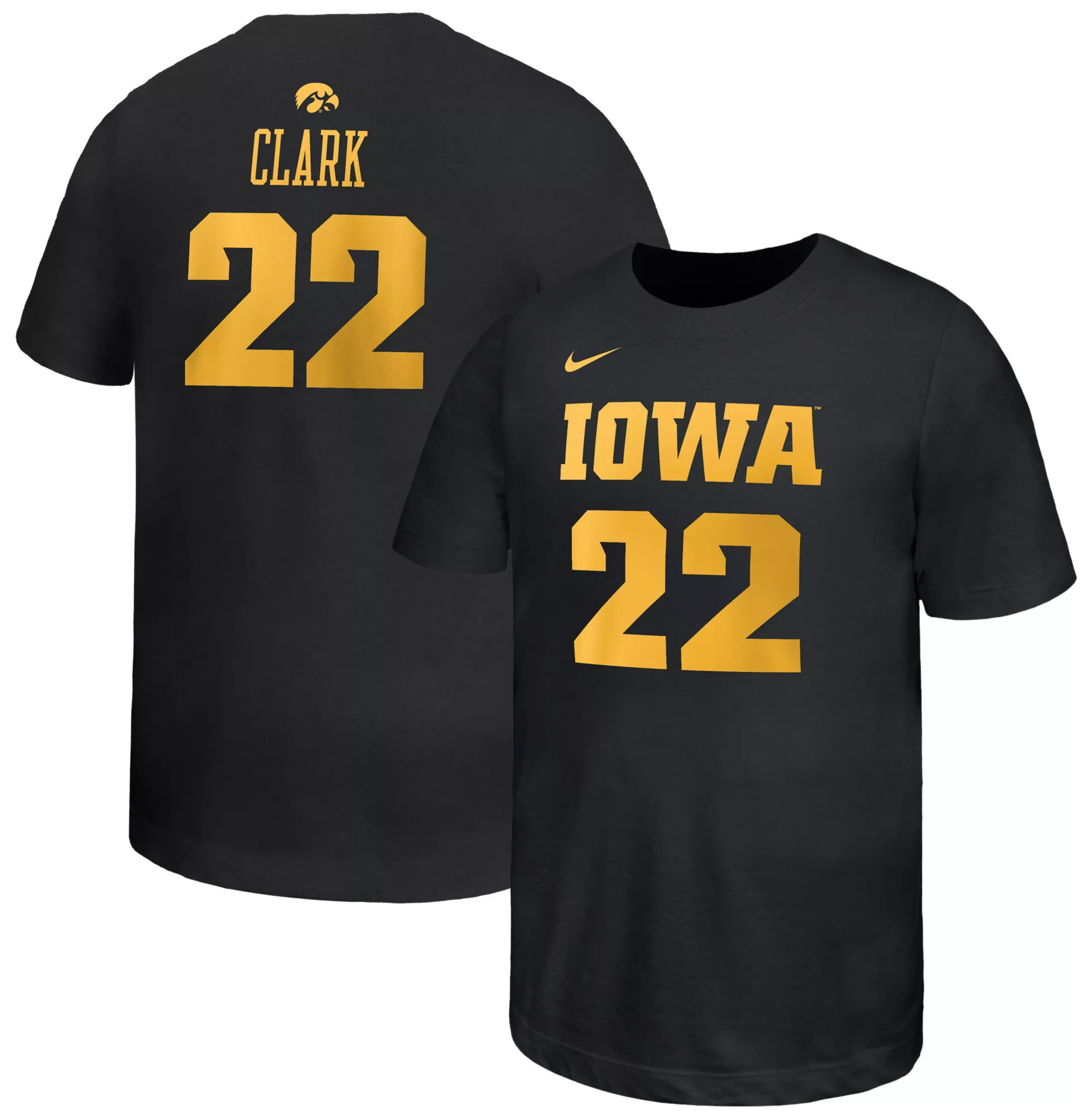 Nike Youth Iowa Hawkeyes Caitlin Clark #22 Black T-Shirt, Large | DICK'S Sporting Goods