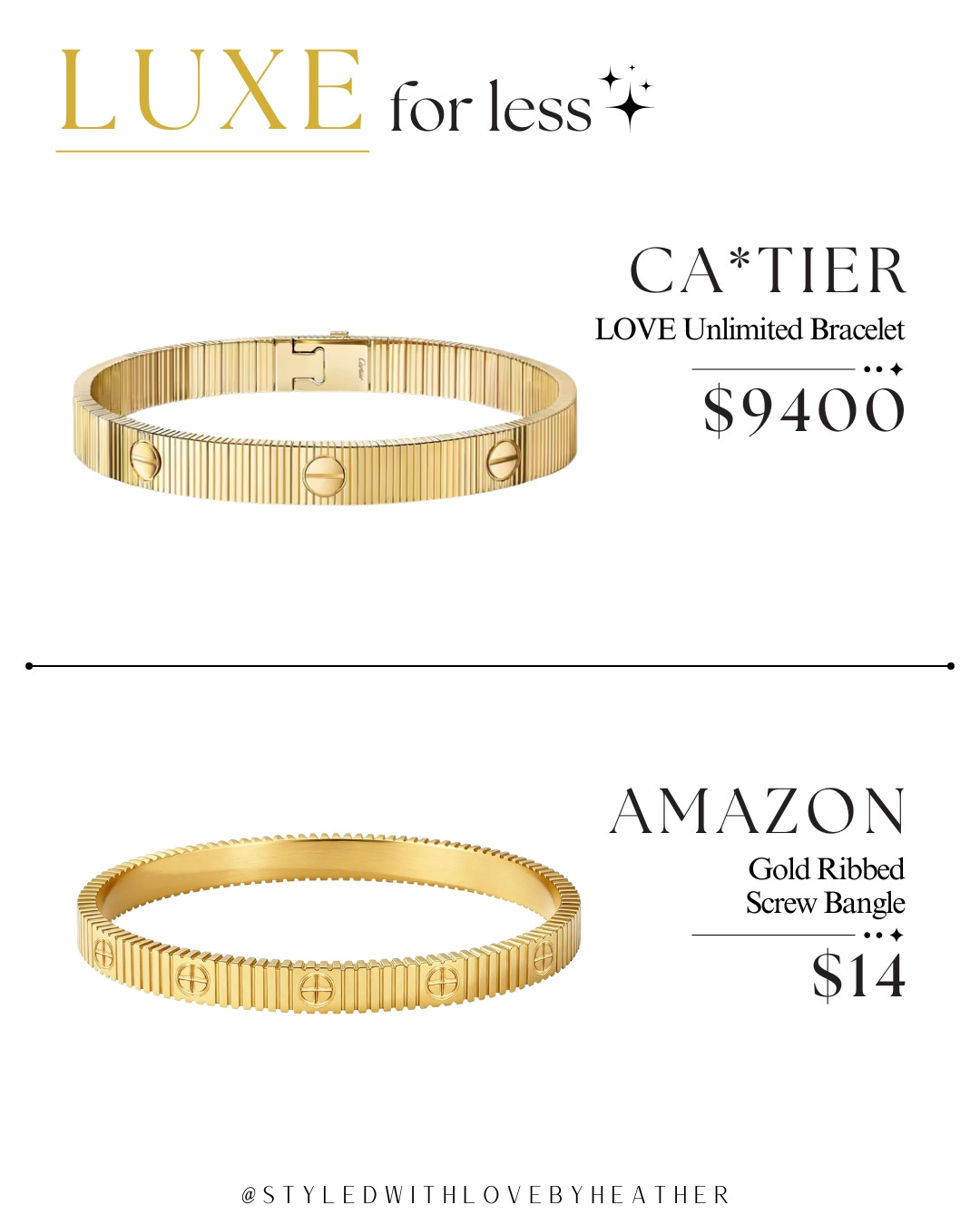  The luxe look without the luxe price tag ✨ This $14 gold ribbed screw bangle gives you that same polished, statement-making look for a tiny fraction of the $9,400 designer price. Such an easy piece to stack with a watch or wear solo for an elevated everyday look.

#LTKootd #LTKSaleAlert #LTKPetite