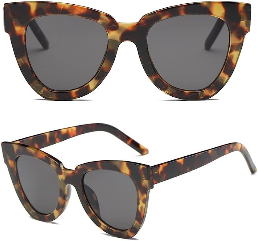 Ayaoch Women Lady Retro Cat Eye Sunglasses Designer Square Frame Eyeglass Shades UV Protection (T... | Amazon (US)