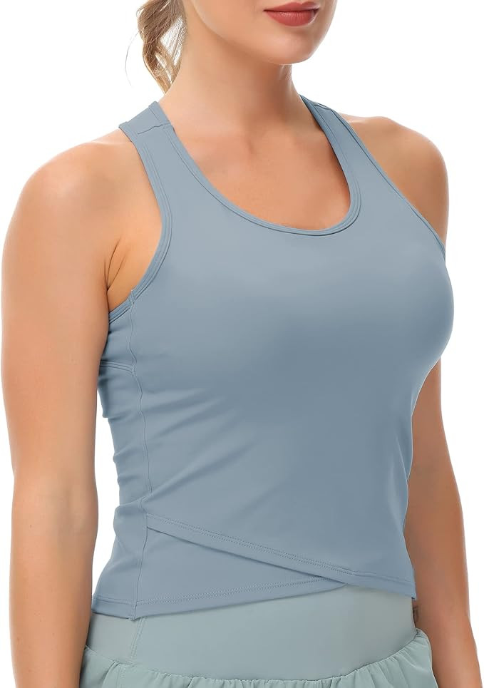 THE GYM PEOPLE Womens' Racerback Workout Tank Tops with Built in Bra Sleeveless Slim Fit | Amazon (US)
