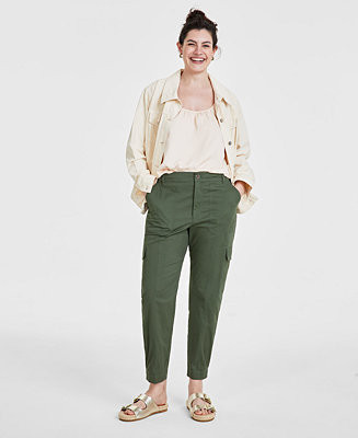 Women's Tapered Ankle-Length Cargo Pants, Created for Macy's | Macy's