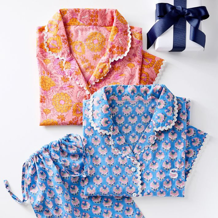 Ric Rac Block Print Short Pajama Set​ | Mark and Graham