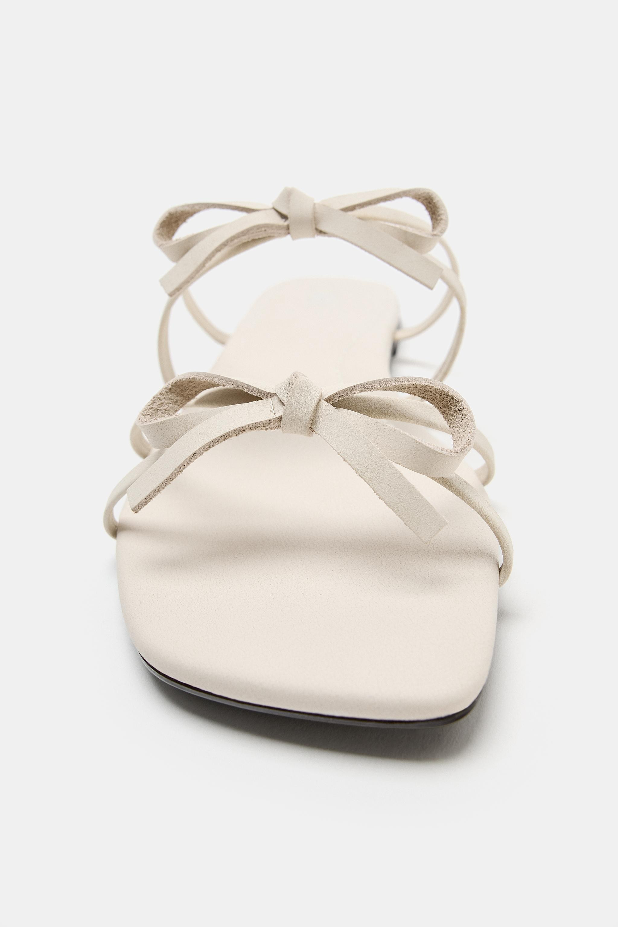 LEATHER BOW SANDALS | Zara US
