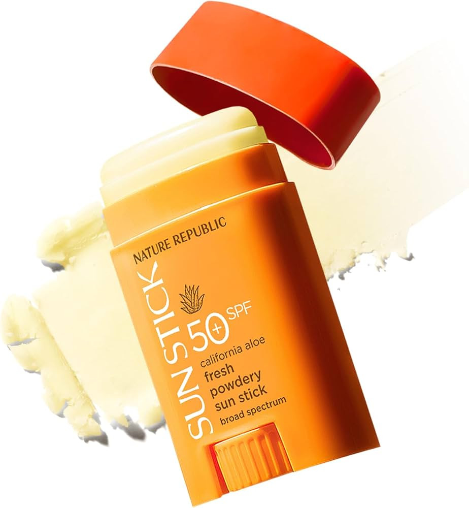 Nature Republic California Aloe Fresh Powdery Sun Stick Broad Spectrum SPF50+ | Korean Sunscreen,... | Amazon (US)