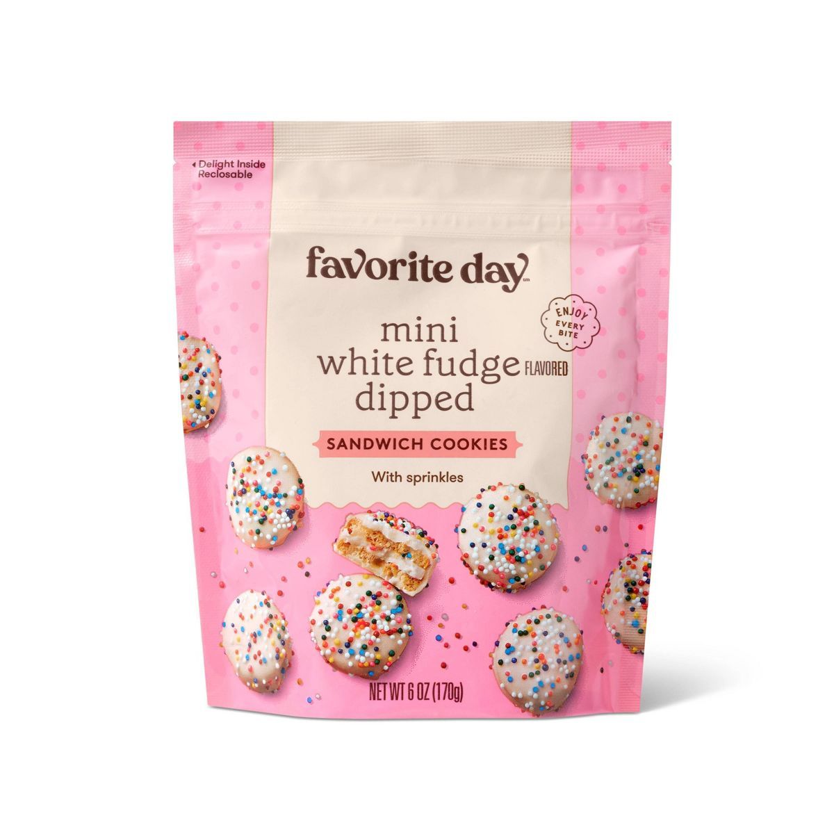 Mini White Fudge Dipped Sandwich Cookies - 6oz - Favorite Day™ | Target