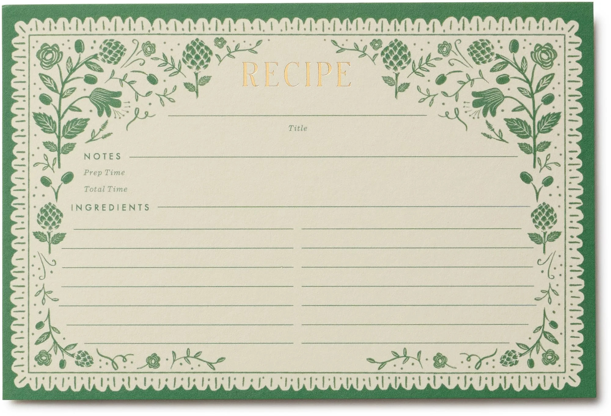 Pack of 12 Artichoke Recipe Cards | Paper Source