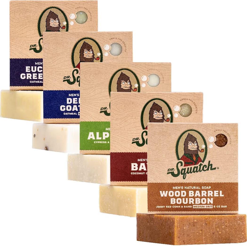 Dr. Squatch Natural Bar Soap for Men - Cold Process Soap with No Harsh Chemicals - Alpine Sage, B... | Amazon (US)