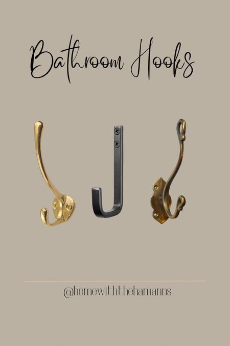 Brass and matte black bathroom towel hooks from target and Amazon! 

#LTKhome #LTKstyletip