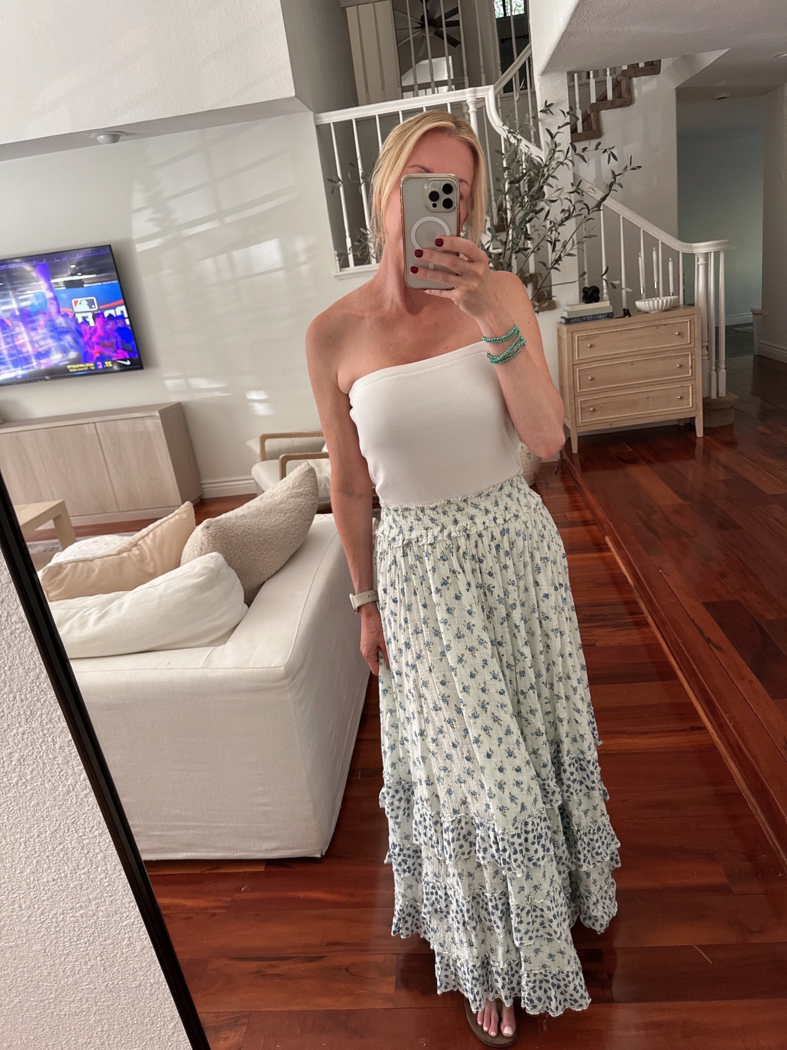 Tonight’s family dinner fit … it’s SO HOT in the Bay Area. This skirt is cute and cool...

#LTKSeasonal #LTKSaleAlert