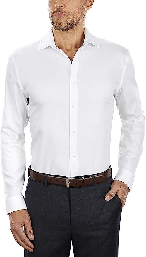 Tommy Hilfiger Men's Dress Shirt Slim Fit Non Iron Solid | Amazon (US)