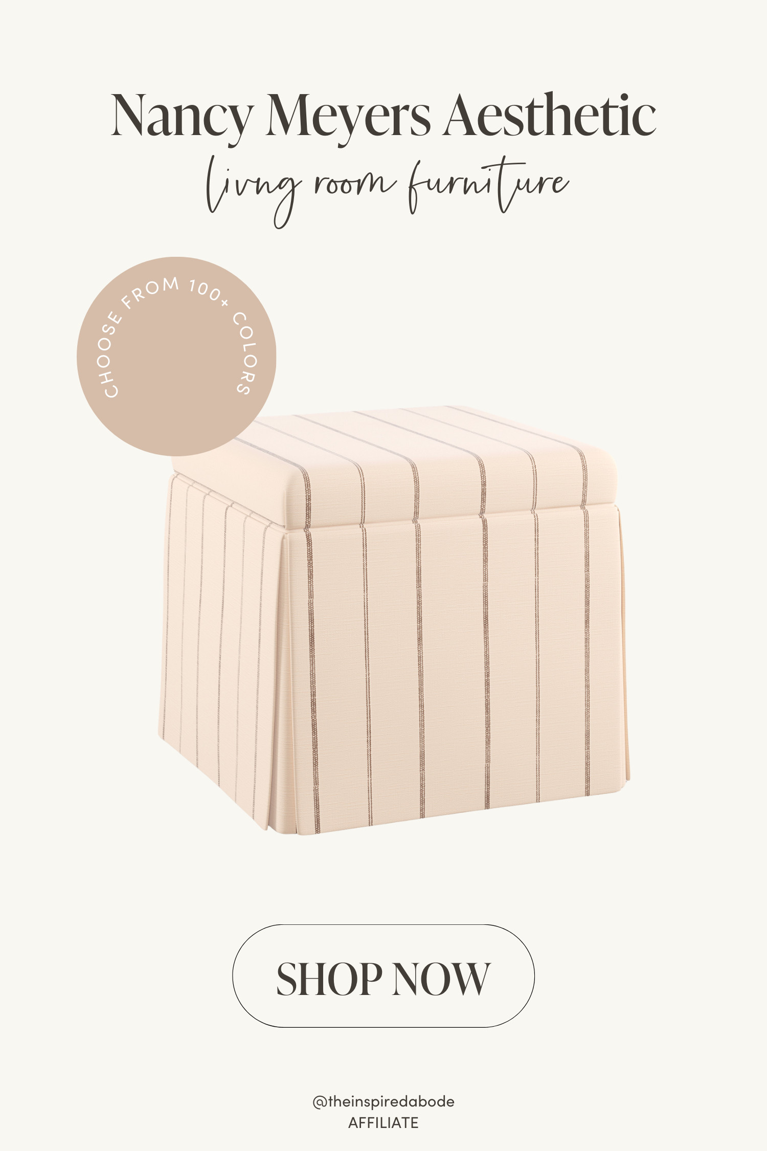 This skirted storage ottoman is perfect for kicking your feet up – and storing blankets, pillows, kids' toys, etc. We love this striped look for a Nancy Meyers feel, but you can choose from 100+ colors to make it fit your style & space! 

 #LTKHome