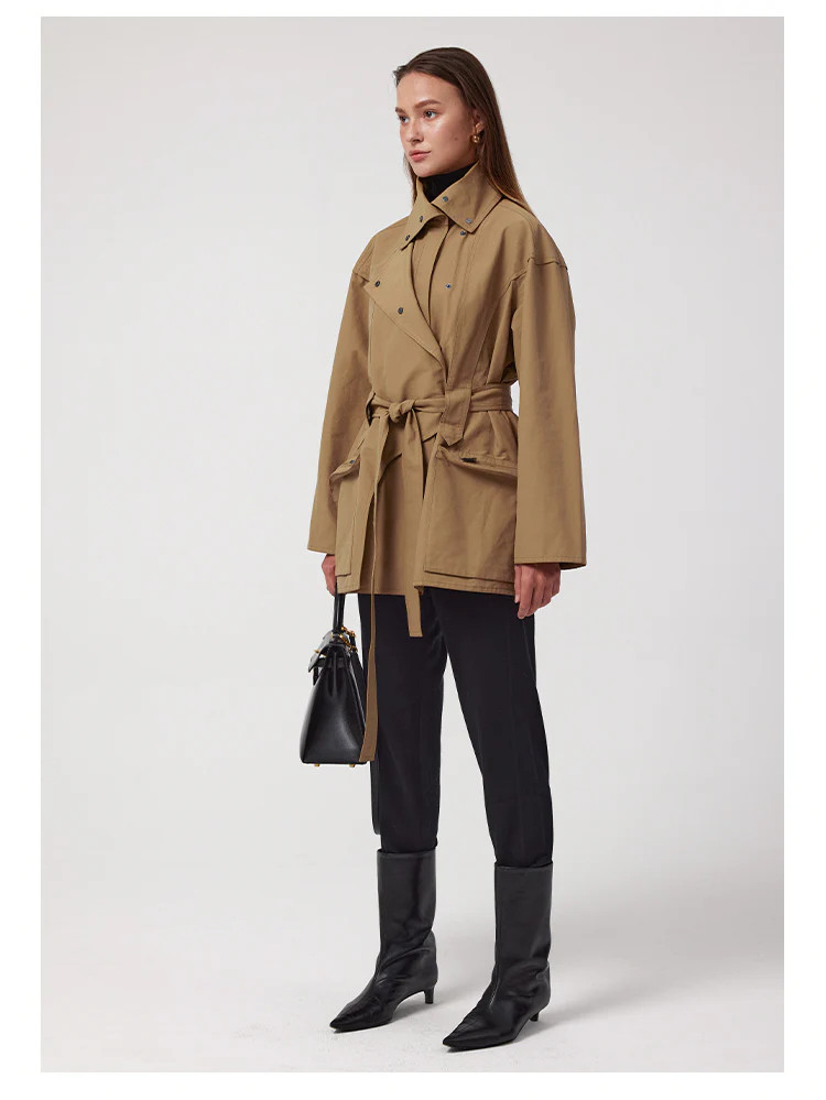 Zahra Belted Utility Jacket in Tan | Saison