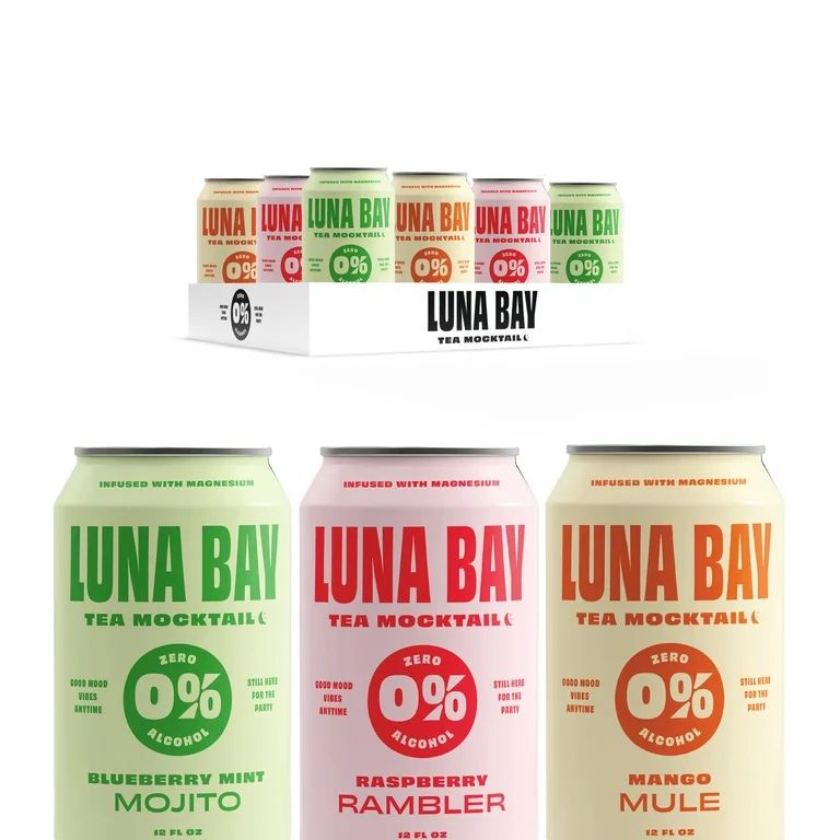 Luna Bay Variety Pack Zero Percent Tea Mocktail (12Pack, 12floz Cans) | Walmart (US)