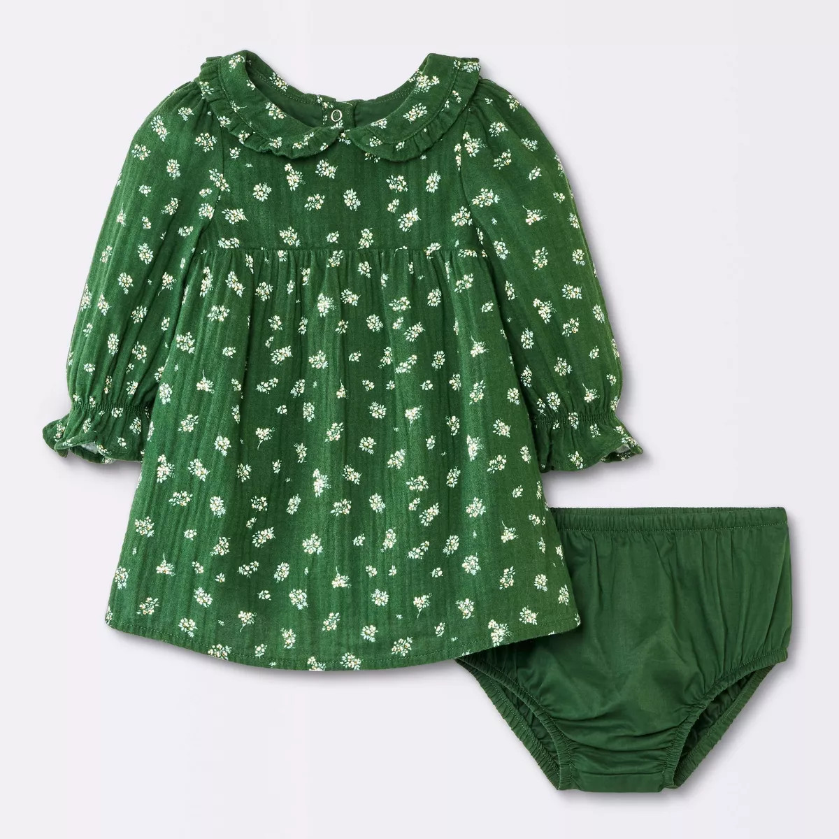 Baby Girls' Floral Ruffle Dress - Cloud Island™ Green | Target
