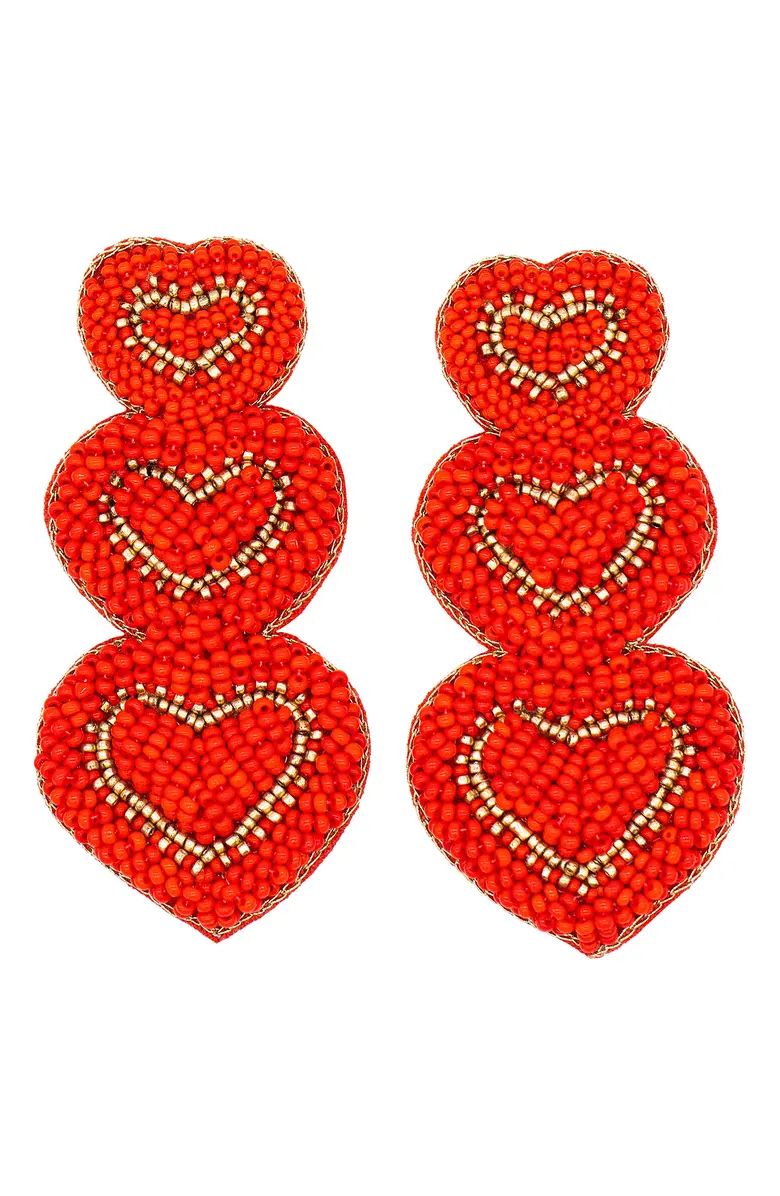 Allie Beads Triple Heart Earrings | Nordstrom | Nordstrom