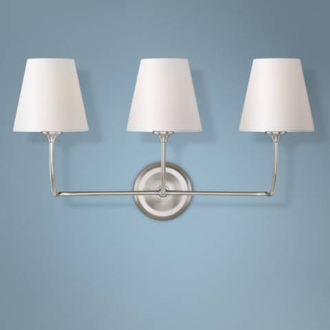 Crystorama Sylvan 23 1/4"W Brushed Nickel 3-Light Bath Light - #55M03 | Lamps Plus | Lamps Plus