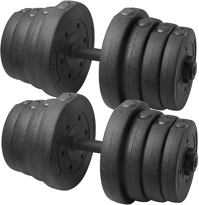 YAHEETECH 66 LB Weight Dumbbell Set Fitness Adjustable Cap Gym/Home Barbell Plates Body Workout f... | Amazon (US)