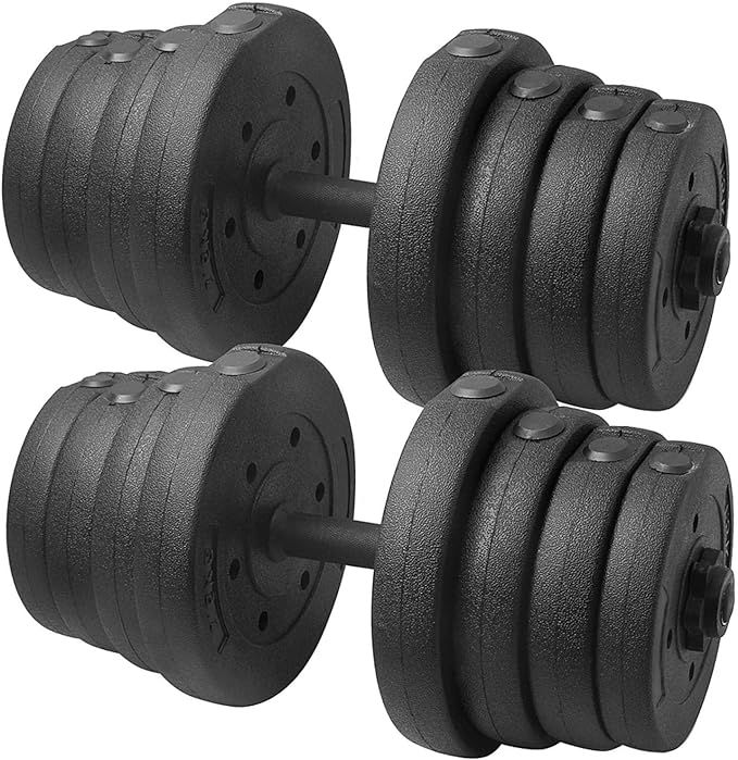 YAHEETECH 66 LB Weight Dumbbell Set Fitness Adjustable Cap Gym/Home Barbell Plates Body Workout f... | Amazon (US)