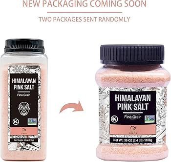 Soeos Pink Himalayan Sea Salt, Fine Grain, 38.8oz (2.4 LB), Kosher Salt, Non-GMO | Amazon (US)