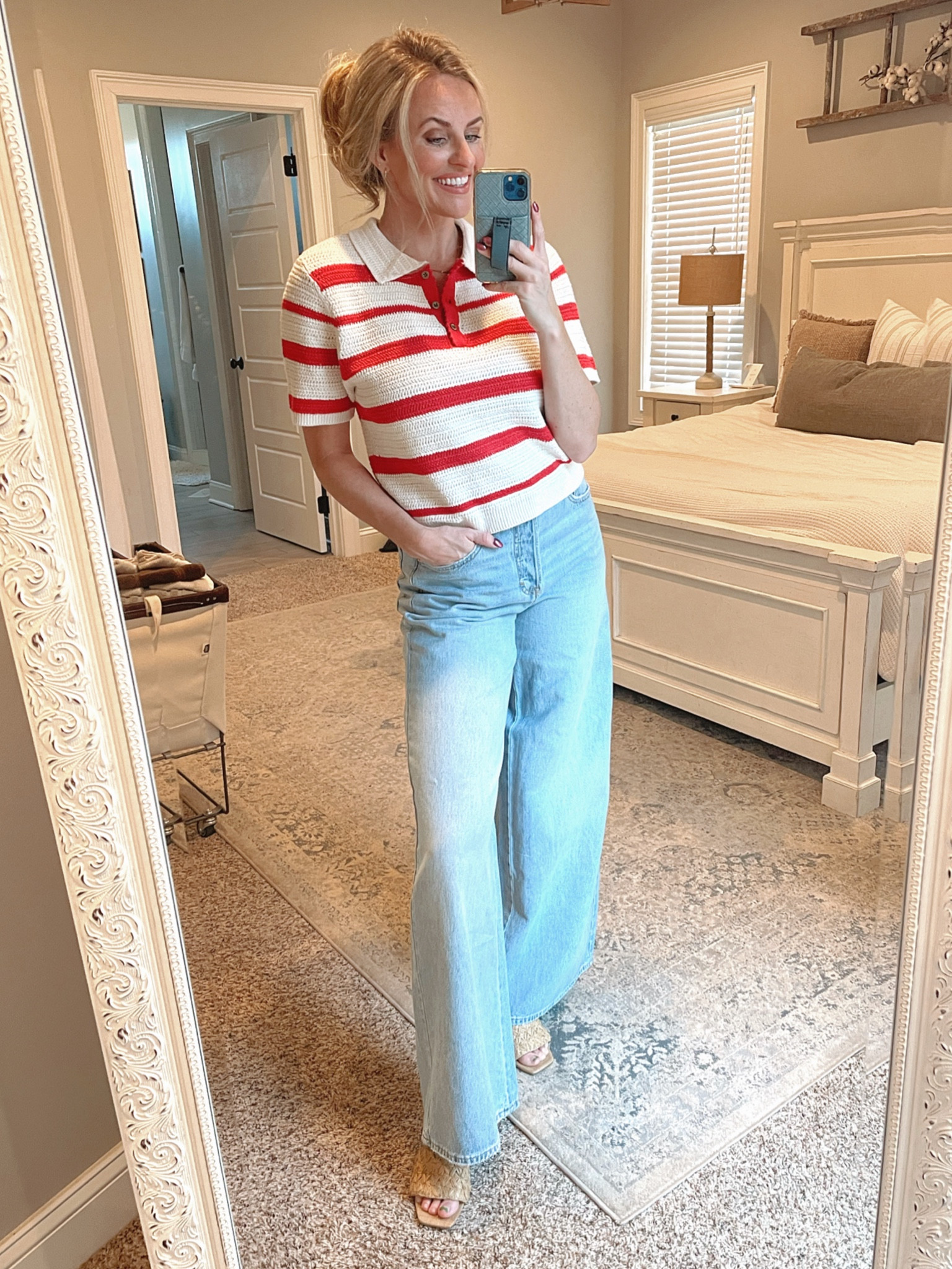 Cute Striped Sweater top with wide leg jeans for women casual

#LTKStyleTip #LTKFindsUnder50 #LTKWorkwear