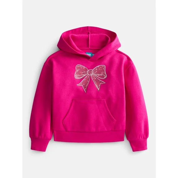 Wonder Nation Girls' Pullover Fleece Hoodie with Long Sleeves, Sizes 4-18 & Plus | Walmart (US)