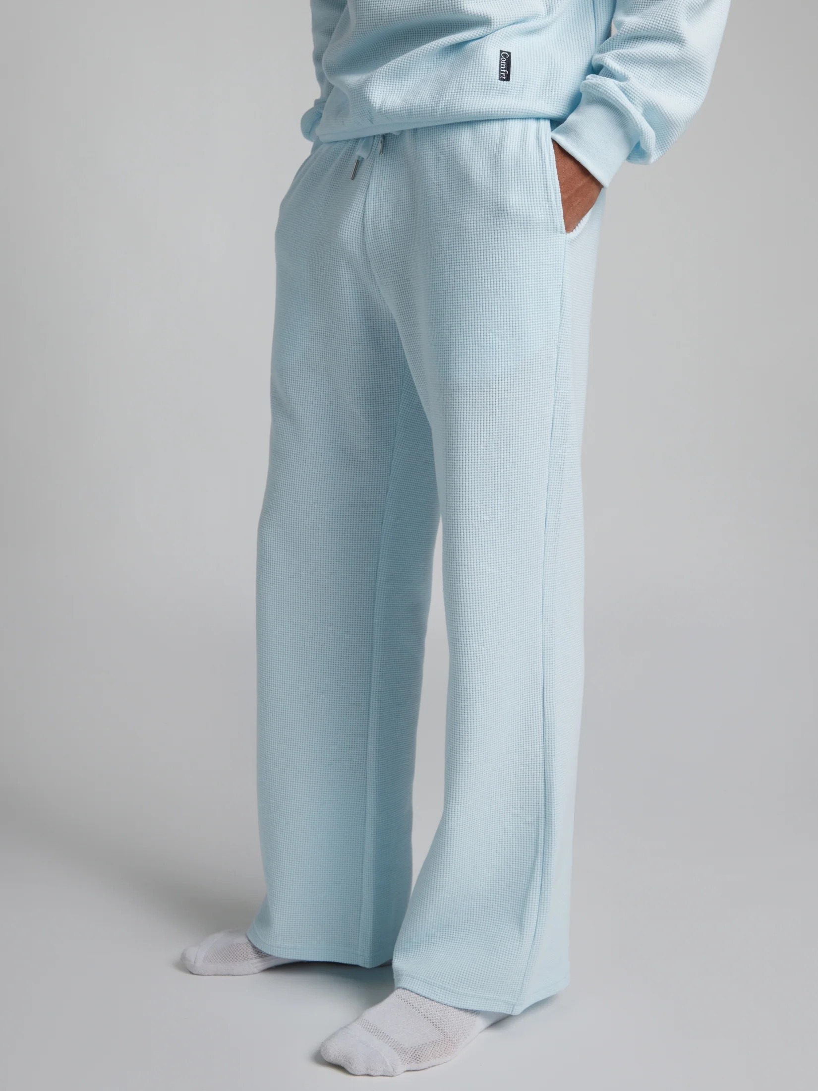 Comfrt Waffle Lounge Pant | Powder Blue | M | Medium | Comfrt