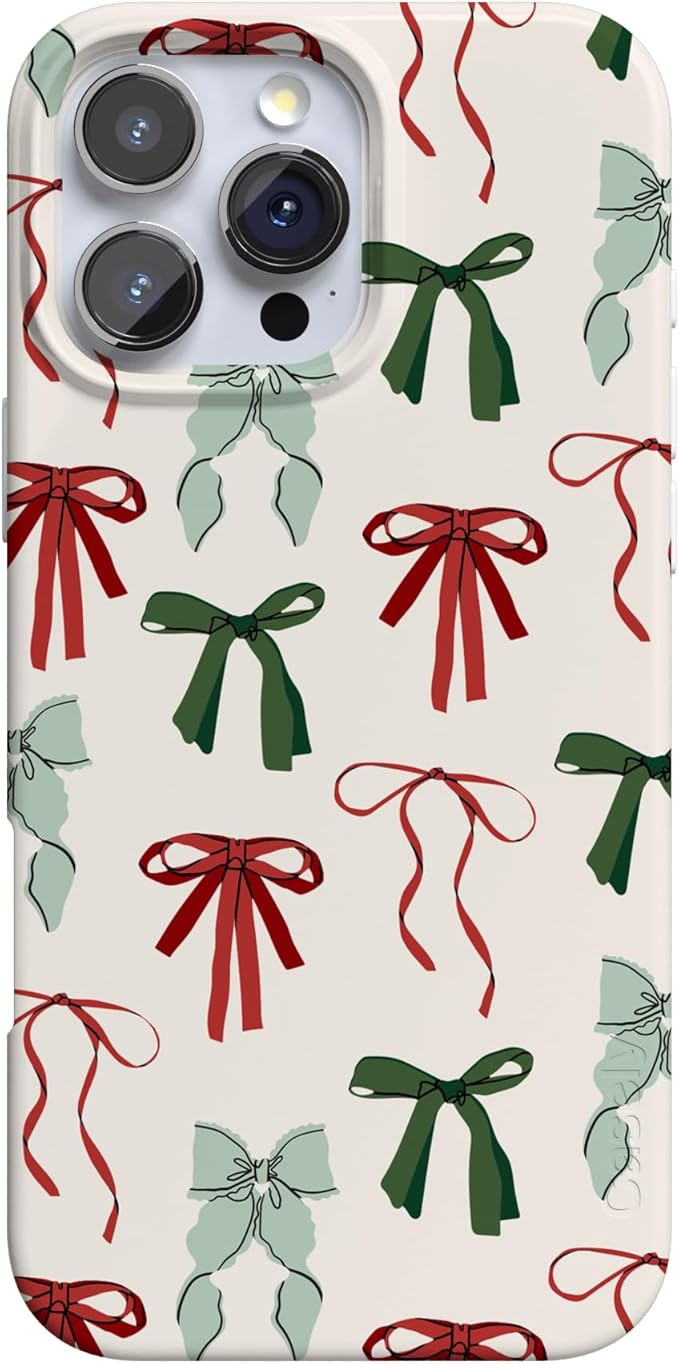 Casely iPhone 16 Pro Max Case | Festive Girlie | Holiday Bows | Compatible with MagSafe | Classic... | Amazon (US)