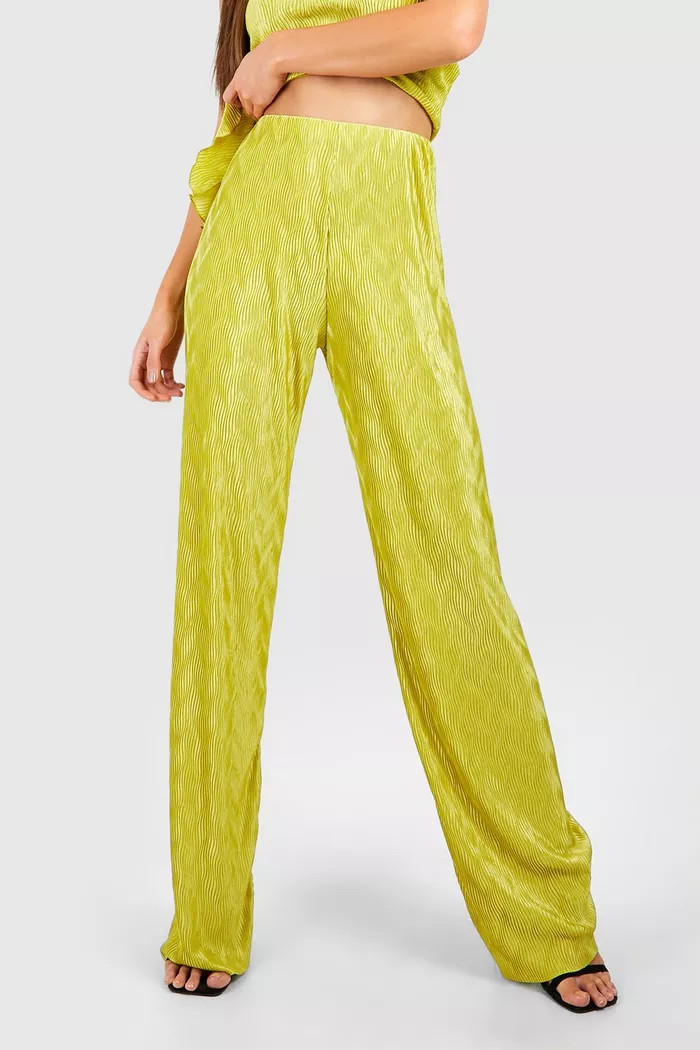 Tall Plisse Wide Leg Trouser | Boohoo.com (UK & IE)