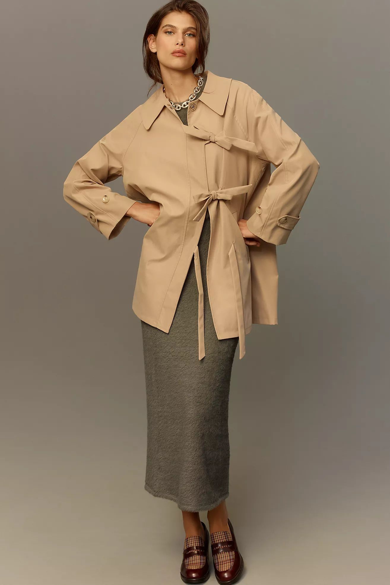 Maeve Bow Toggle Trench Coat | Anthropologie (US)