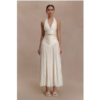 Makena Gathered Midi Skirt / Opal White | MESHKI | XL | MESHKI US