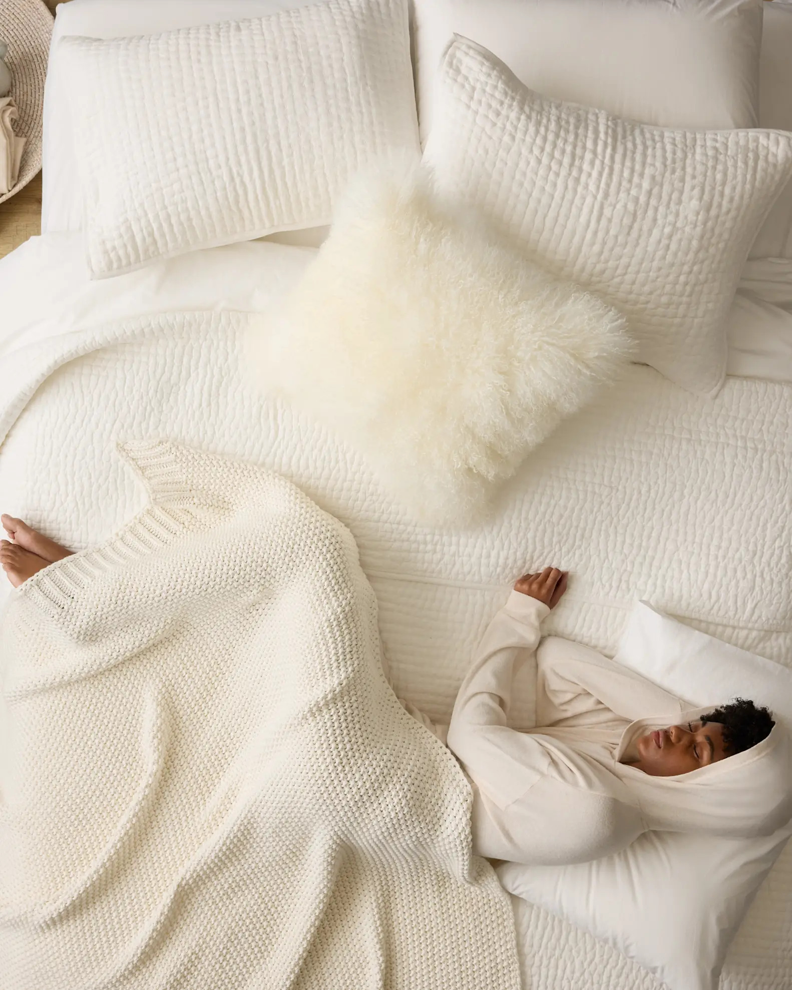 Cotton Fisherman Throw in Ivory | Quince