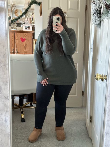 Todays #OOTD for running errands + braving the arctic cold 

The leggings are fleece lined + super warm. They are high waisted + really suck you in so I’d size up one! 

#LTKSeasonal #LTKmidsize