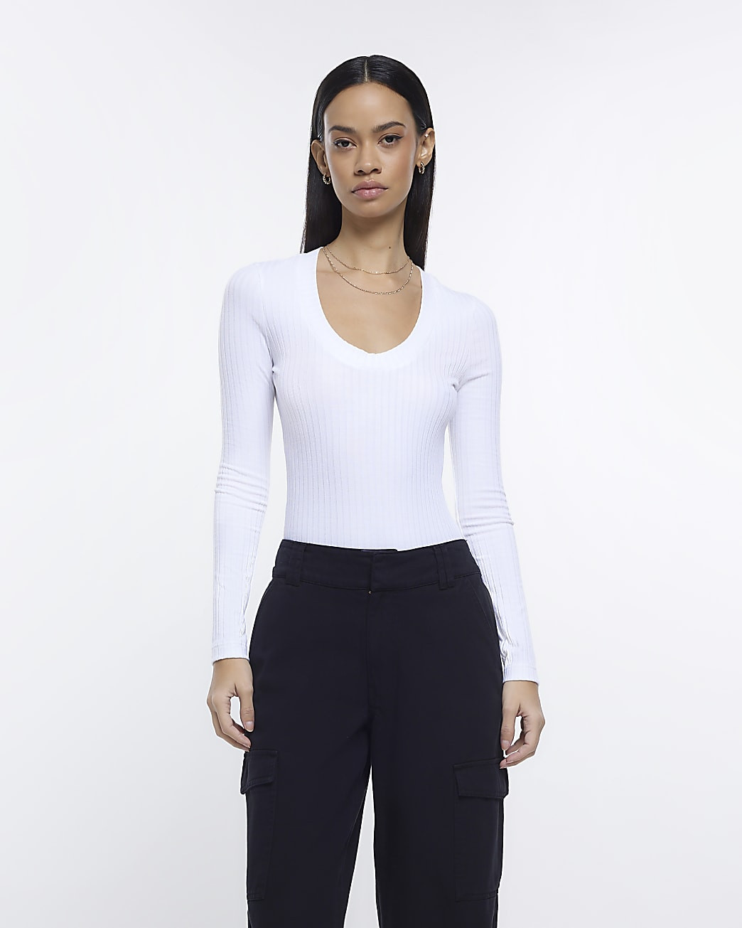 River Island Womens White long sleeve top | River Island (US)