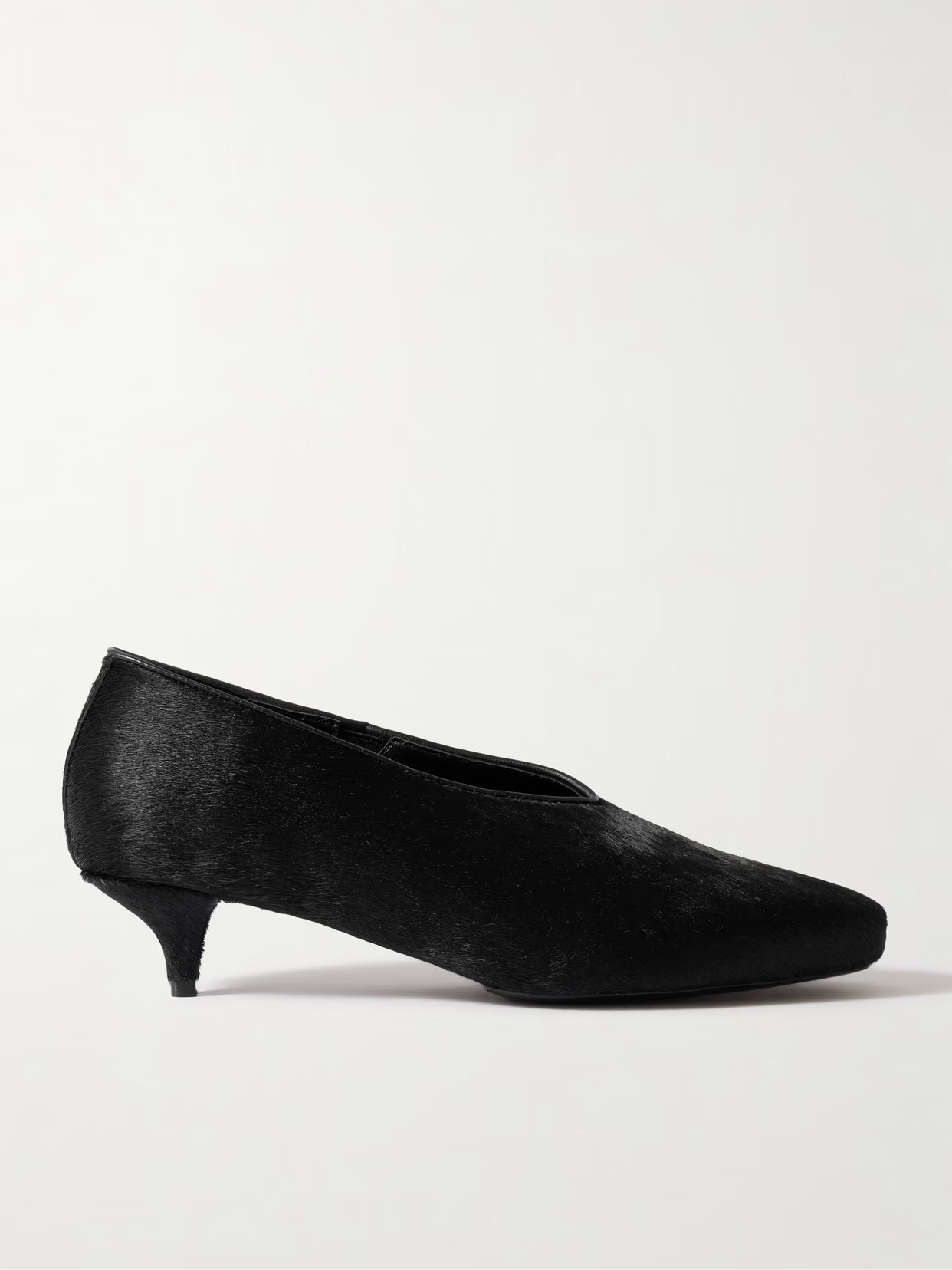 ST. AGNI - Leather-trimmed Calf Hair Pumps - Black | NET-A-PORTER (US)