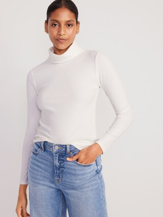 Fitted Plush Rib-Knit Turtleneck | Old Navy (CA)