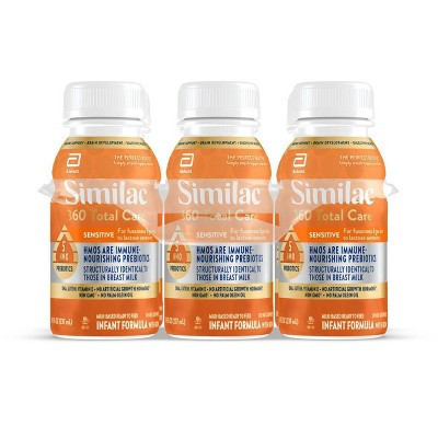 Similac 360 Total Care Sensitive Non-GMO Ready to Feed Infant Formula Bottles - 8 fl oz Each/6ct | Target