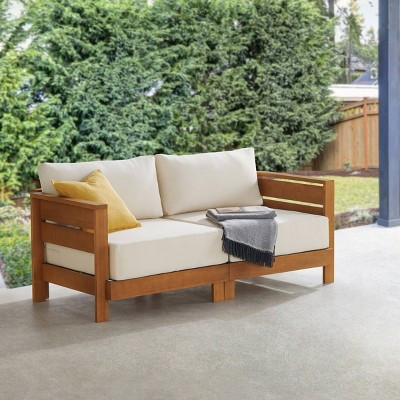 Alaterre Furniture Barton Outdoor Weather Resistant Loveseat with Cushions | Target