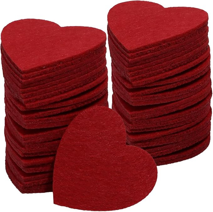 Felt Hearts Cutout for Valentine’s Day Wedding Decoration Scrapbooking Sewing Craft Embellishme... | Amazon (US)