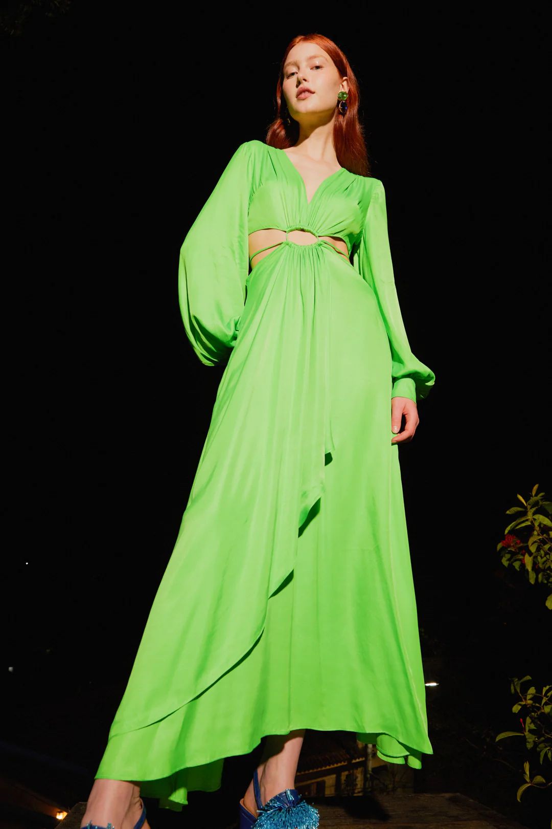 Lime Green Cut Out Maxi Dress | FarmRio