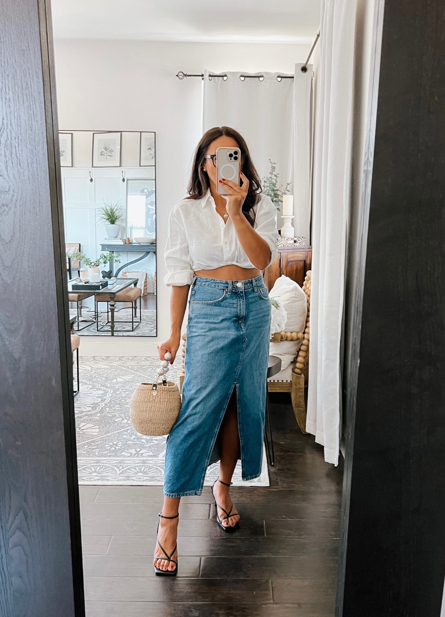Linen top comes with a matching linen skirt- both currently on sale! 

My denim skirt (that I live in) is back in stock! 

#LTKsalealert #LTKunder100